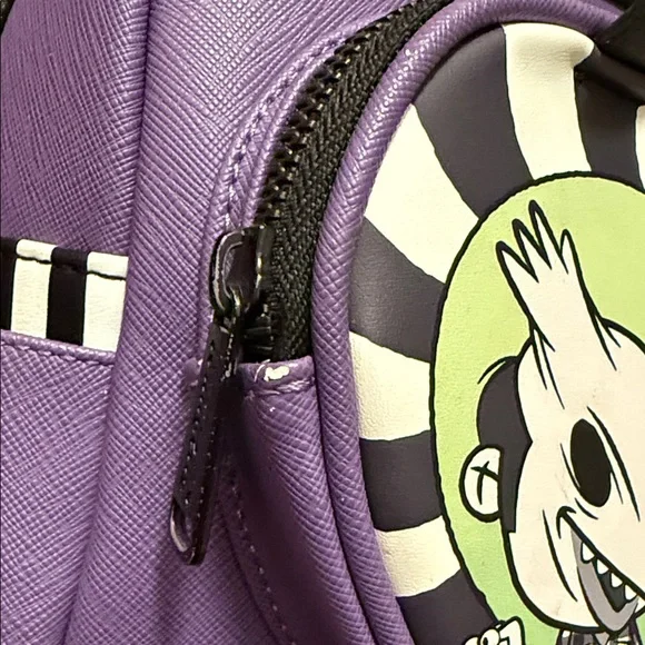 Loungefly Purple and Green Beetlejuice Backpack - Picture 5 of 7